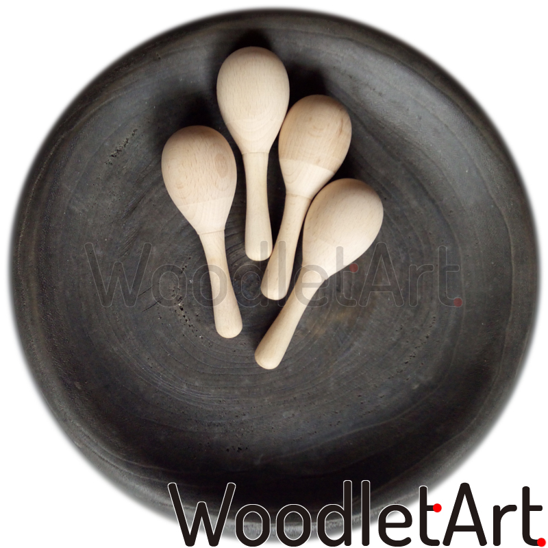 Toczone zabawki z drewna, grzechotka marakas